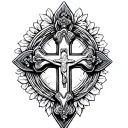 Rosary cross made tattoo design idea