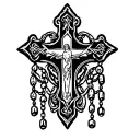 Rosary cross made tattoo design idea