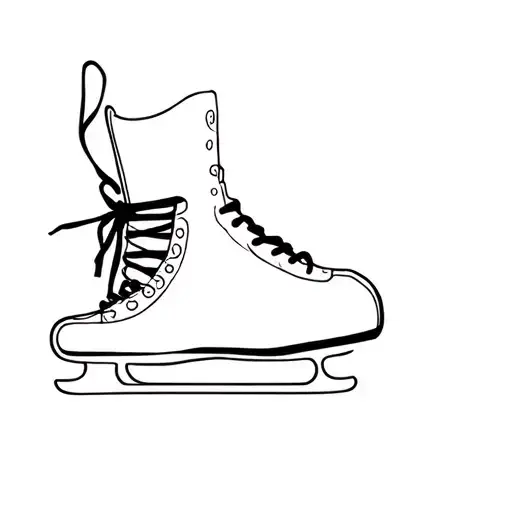 minimalistic black and white ice skates tattoo design idea