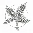 single wheat ear tattoo design idea