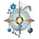 libra and aquarius constellation merging together tattoo design idea