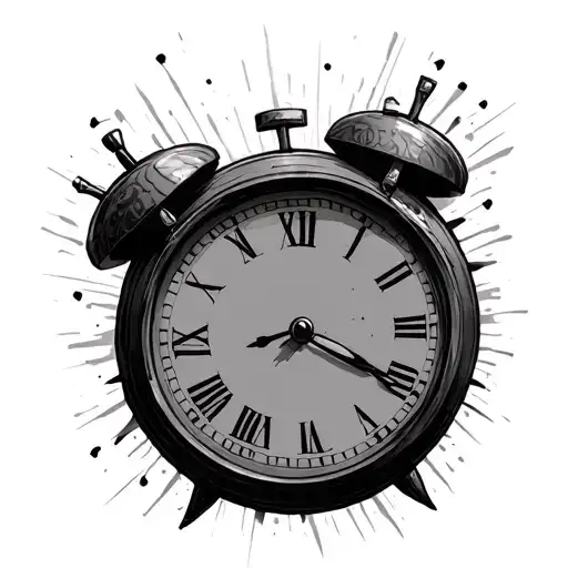 clock with thin ticks tattoo design idea