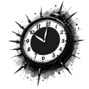 clock with thin ticks tattoo design idea