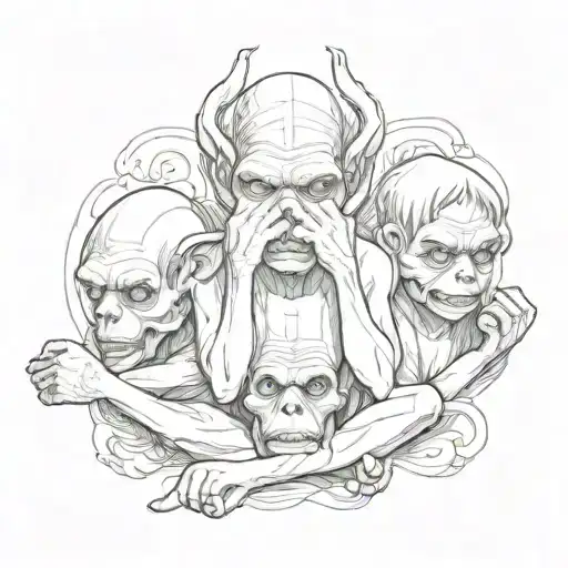hear no evil see no evil speak no evil tattoo design idea