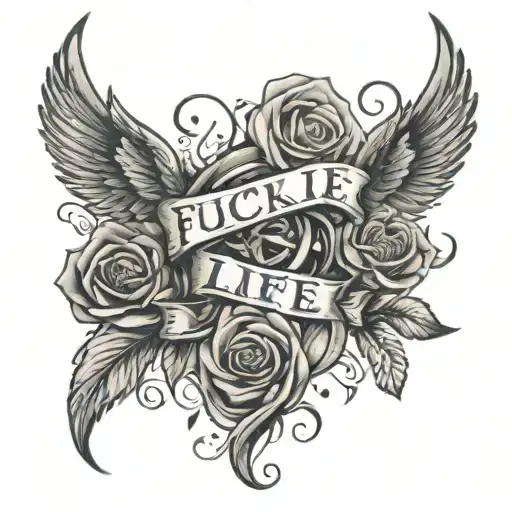 Fuck Life tattoo design idea