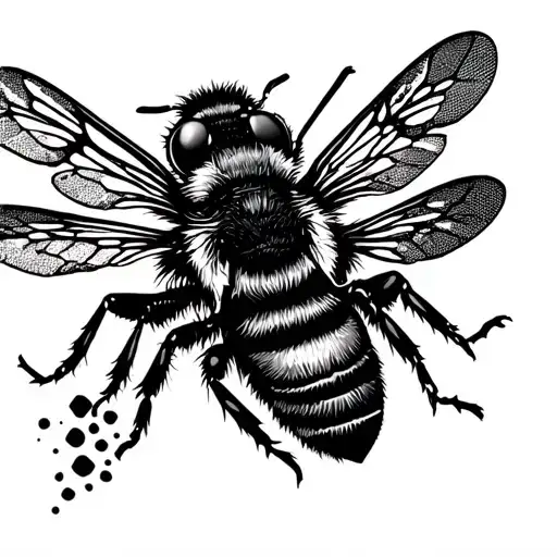 honeycomb and honeybee flying tattoo design idea