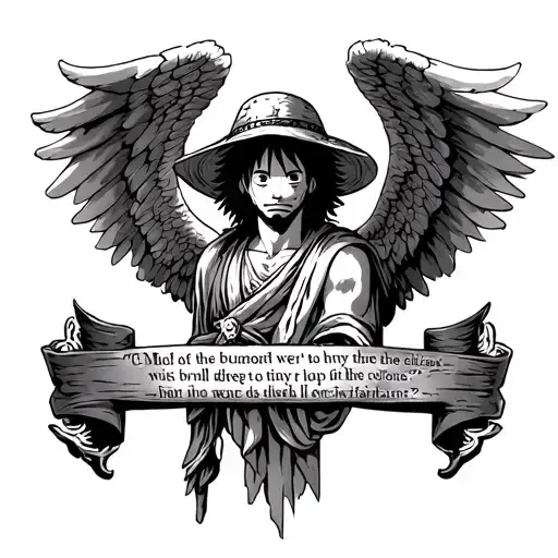 archangel Michael cross of Jerusalem Luffy from one piece, straw hat, the Bible verse Jesus wept tattoo design idea