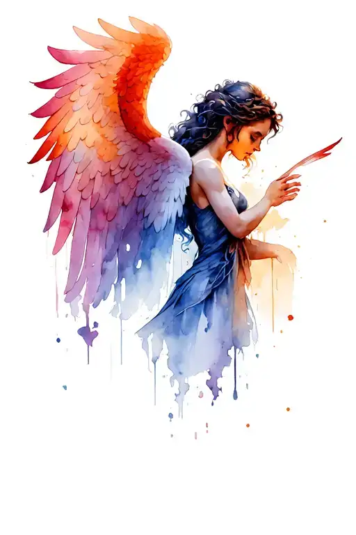 angels vs demons tattoo design idea