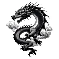 Clouds Dragon Vanpis tattoo design idea