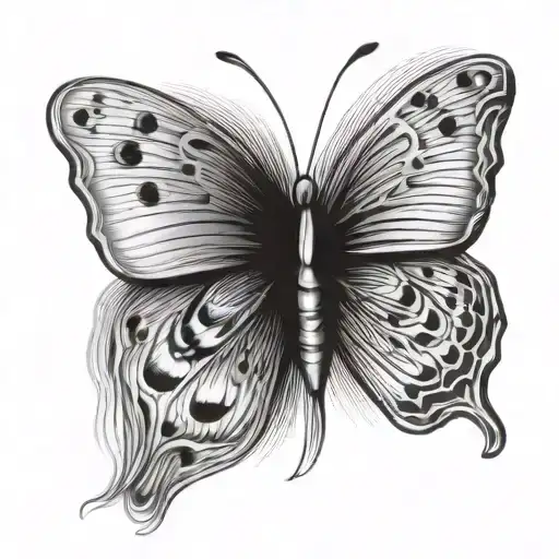 butterfly with fingerprint tattoo design idea