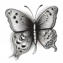 butterfly with fingerprint tattoo design idea