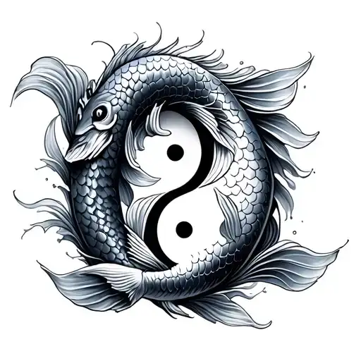 koi fish yin yang tattoo design idea