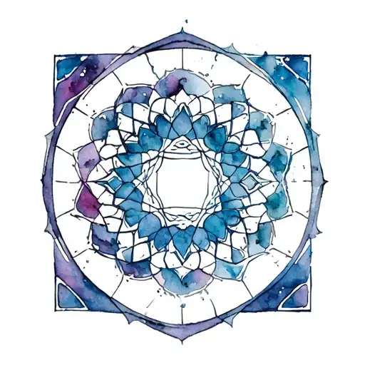 arabic geometry tattoo design idea