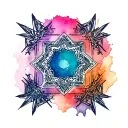 arabic geometry tattoo design idea