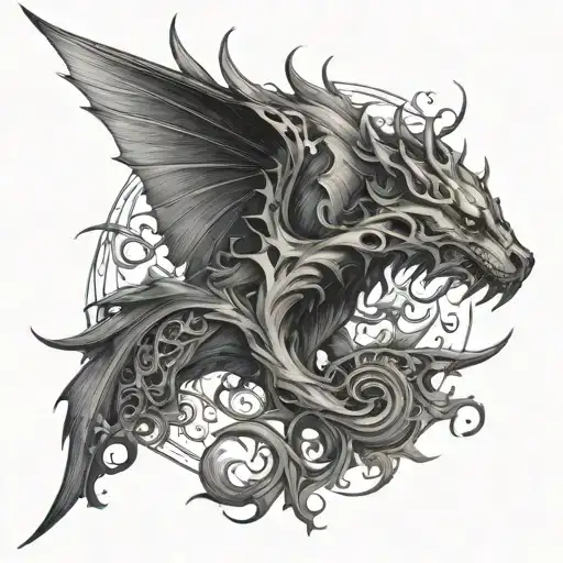 dark fantasy tattoo design idea
