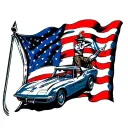 corvette flag waving + Dad tattoo design idea