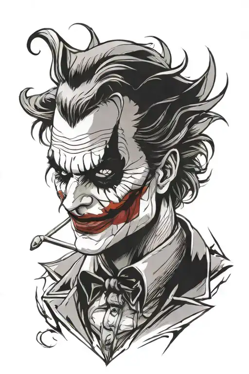 Joker face tattoo design idea
