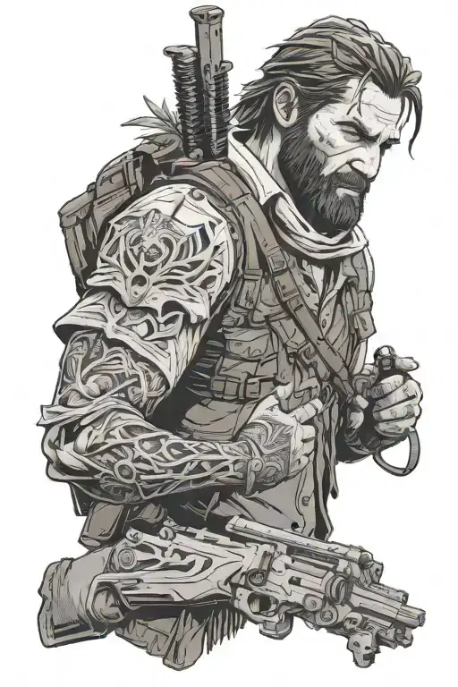 full arm sleeve, elden ring, last of us, red dead redemption 2 tattoo design idea