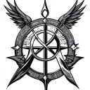 Navigational, chi rho alpha and omega tattoo design idea
