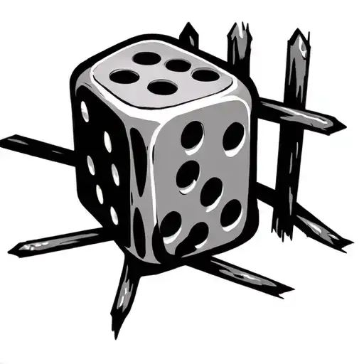 crips dices jail cell with bars tattoo design idea