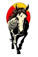 horse skeleton running alongside tattoo design idea