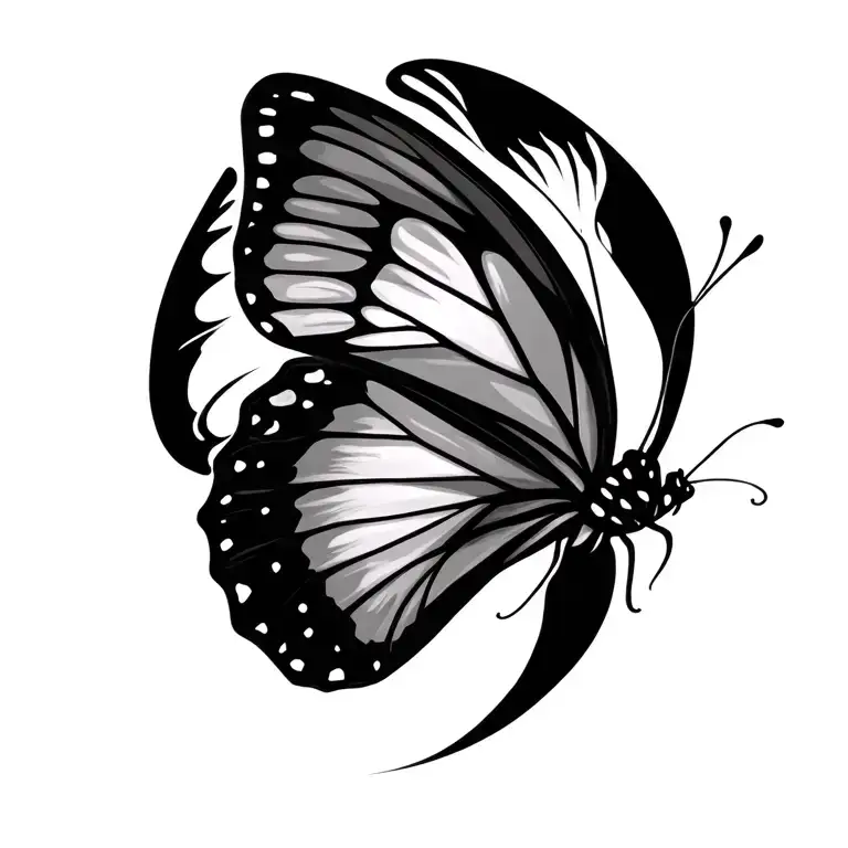 masculine butterfly with cimetrical art tattoo tattoo design idea
