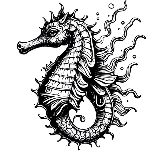 sea ​​horse tattoo design idea