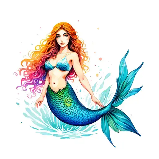 chola mermaid tattoo design idea