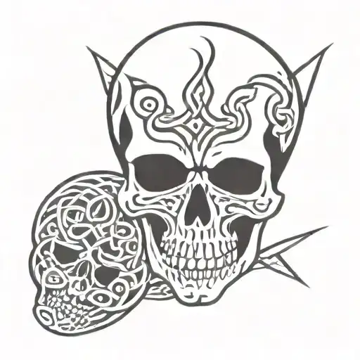 Celtic skull tattoo design idea