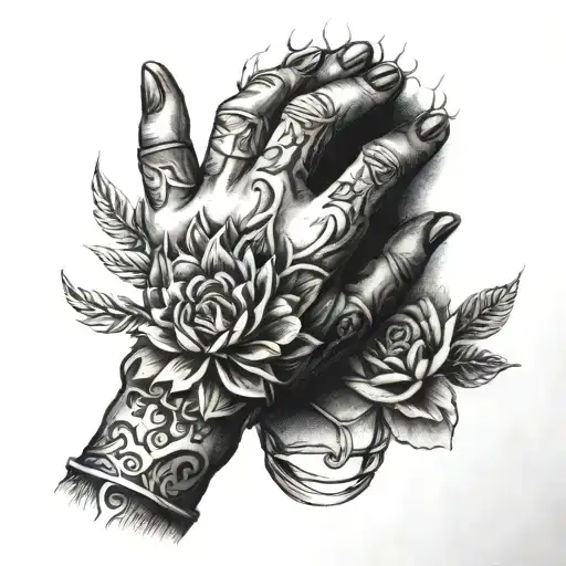 prison hand tattoo design idea
