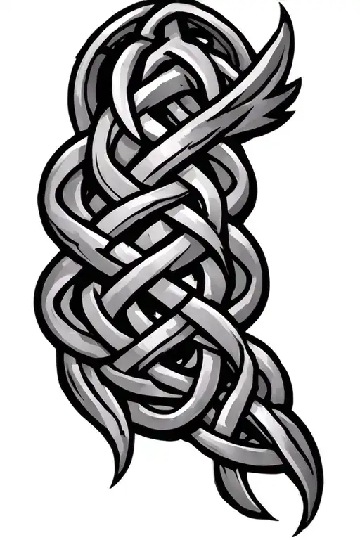 Viking knotwork intertwined arm sleeve tattoo design idea