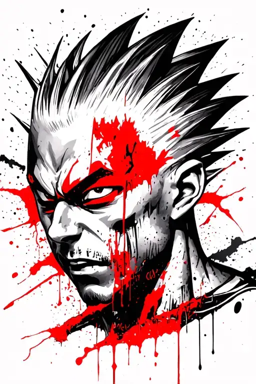 suicide boys / vegeta dragon ball tattoo design idea