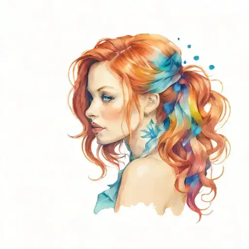 teen crazy redhead girl sexy tattoo design idea