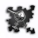 wine jigsaw tattoo design idea