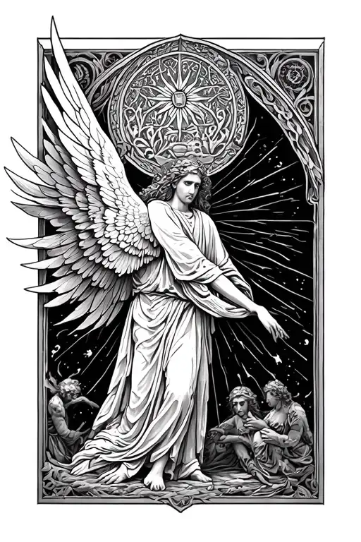 I want Seraphim, with the plot of the Old Testament, tattoo design idea