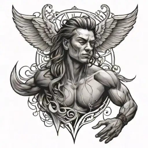 create a half arm tattoo inspired by strengh and winner attitude  tattoo design idea