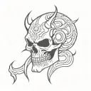 demon skull face tattoo design idea