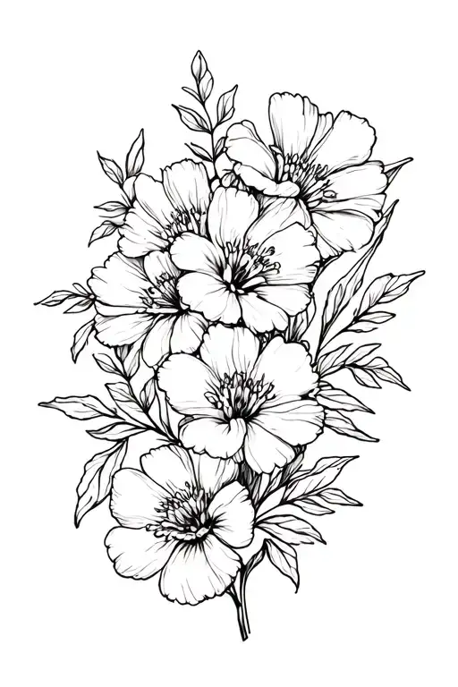 june and march birth flower intertwined symbolizing the client's love tattoo design idea