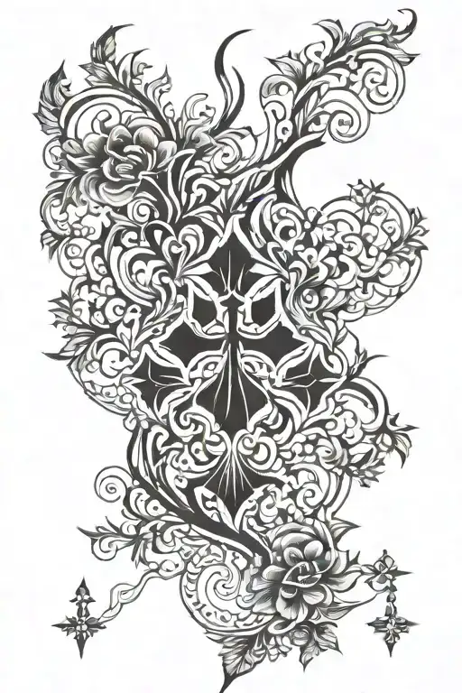 ilia topuria back tattoo but without cross made tattoo design idea