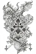ilia topuria back tattoo but without cross made tattoo design idea