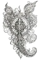 ilia topuria back tattoo but without cross made tattoo design idea