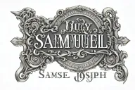 July 29, 2024 in Roman numerals with the name "Samuel Joseph" inside tattoo design idea