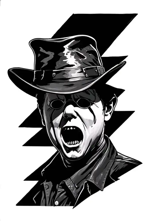 Michael myers, Freddy Kruger, Michael myers, leather face and scream.  tattoo design idea