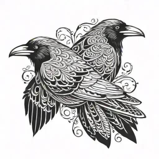 The Noxious Ravens nordic hugin munin tattoo design idea