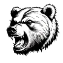 angry bear head for full chest tattoo design idea