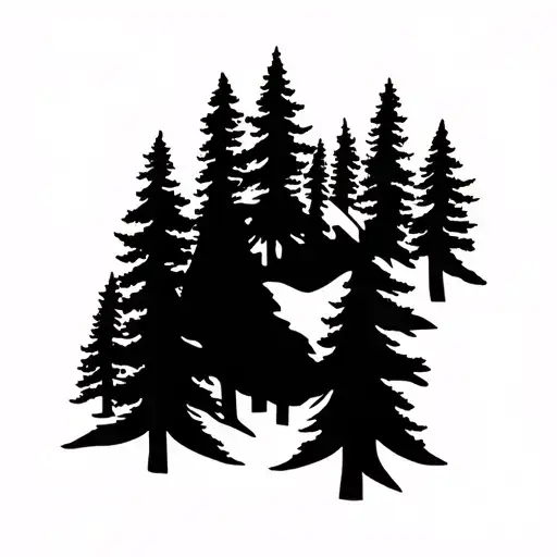 bear paw mountain pines tattoo design idea