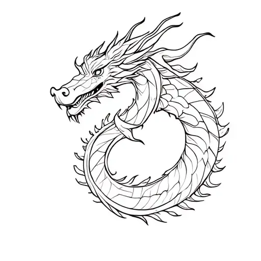 simple dragon tattoo design incorporating elements tattoo design idea