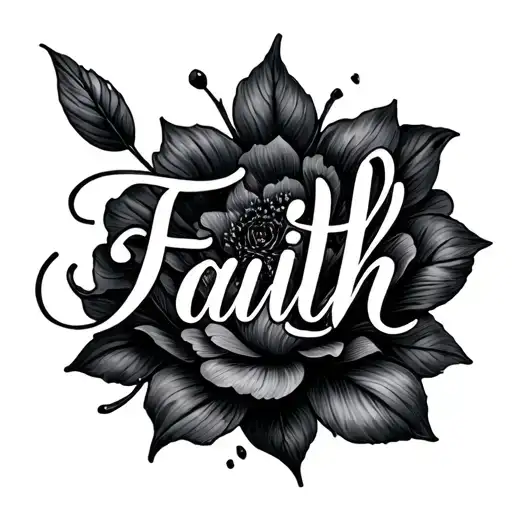 Faith Cursive tattoo design idea