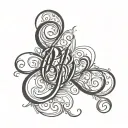 Cursive B tattoo design idea