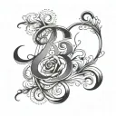 Cursive B tattoo design idea